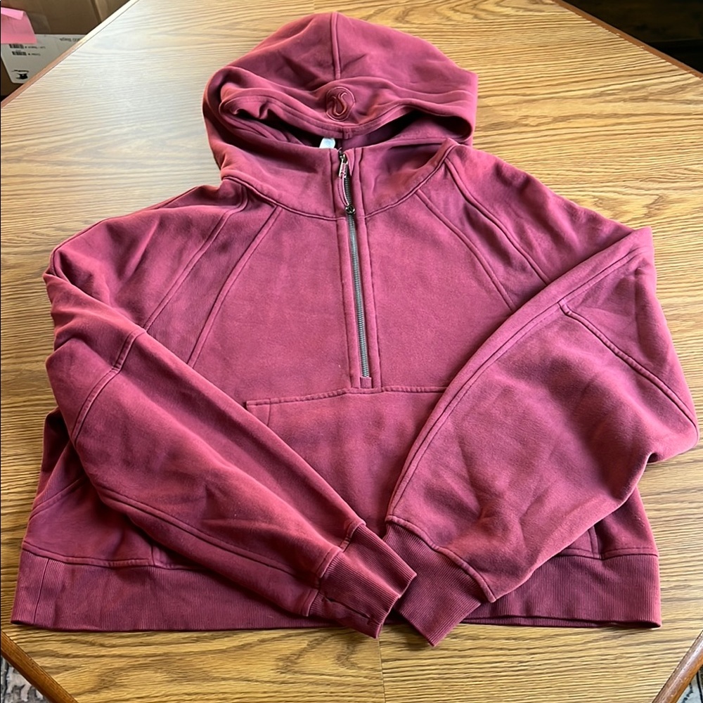 Lululemon Burgundy Half-Zip Scuba Hoodie (XL/XXL)